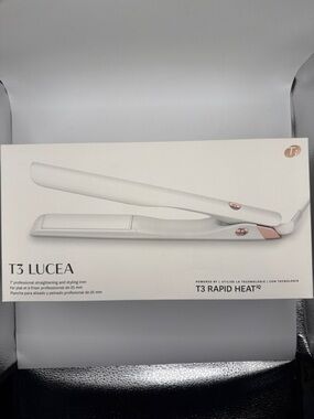T3 Lucea White with Rose Gold Accent Flat Iron - new 1”